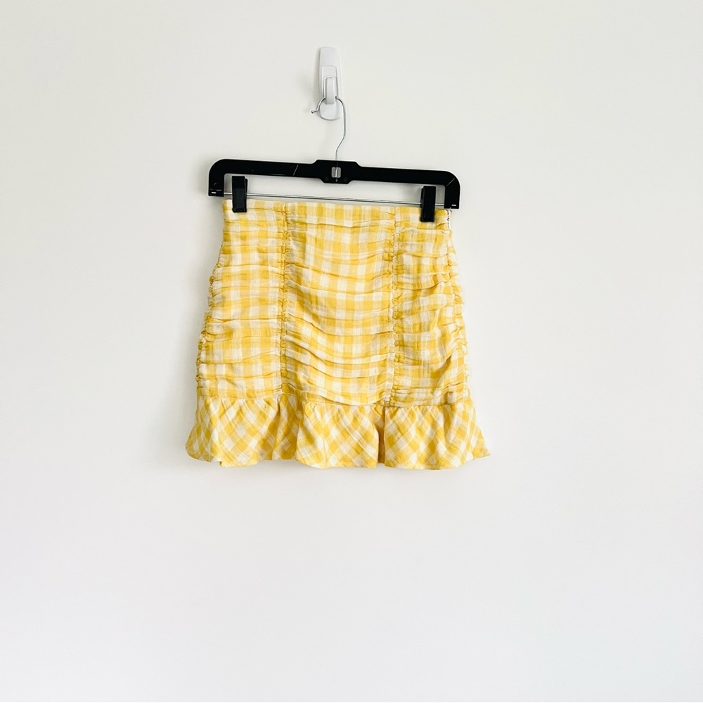 Zara Gingham Ruched Mini Skirt - Picture 6 of 13